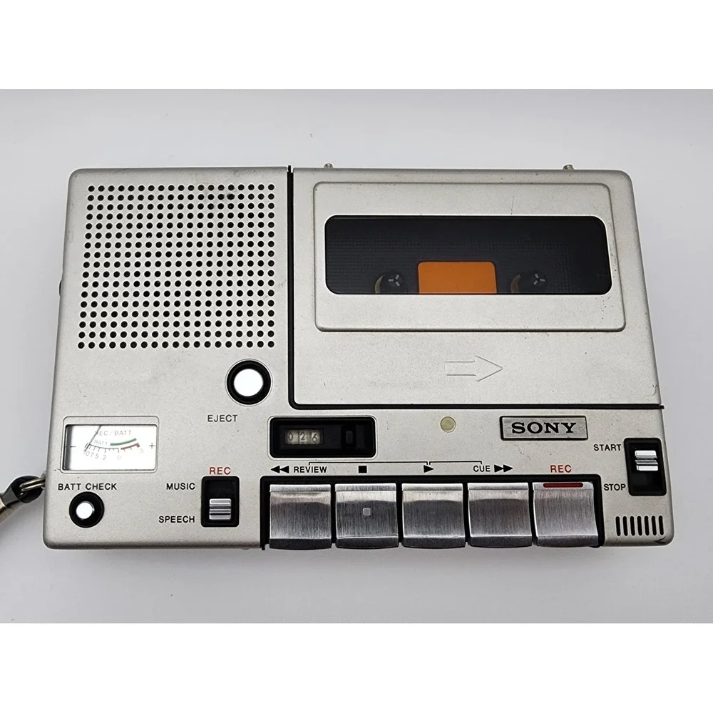 Sony TC-150 Cassette-Corder Portable Tape Recorder Silver Made in Japan Parts